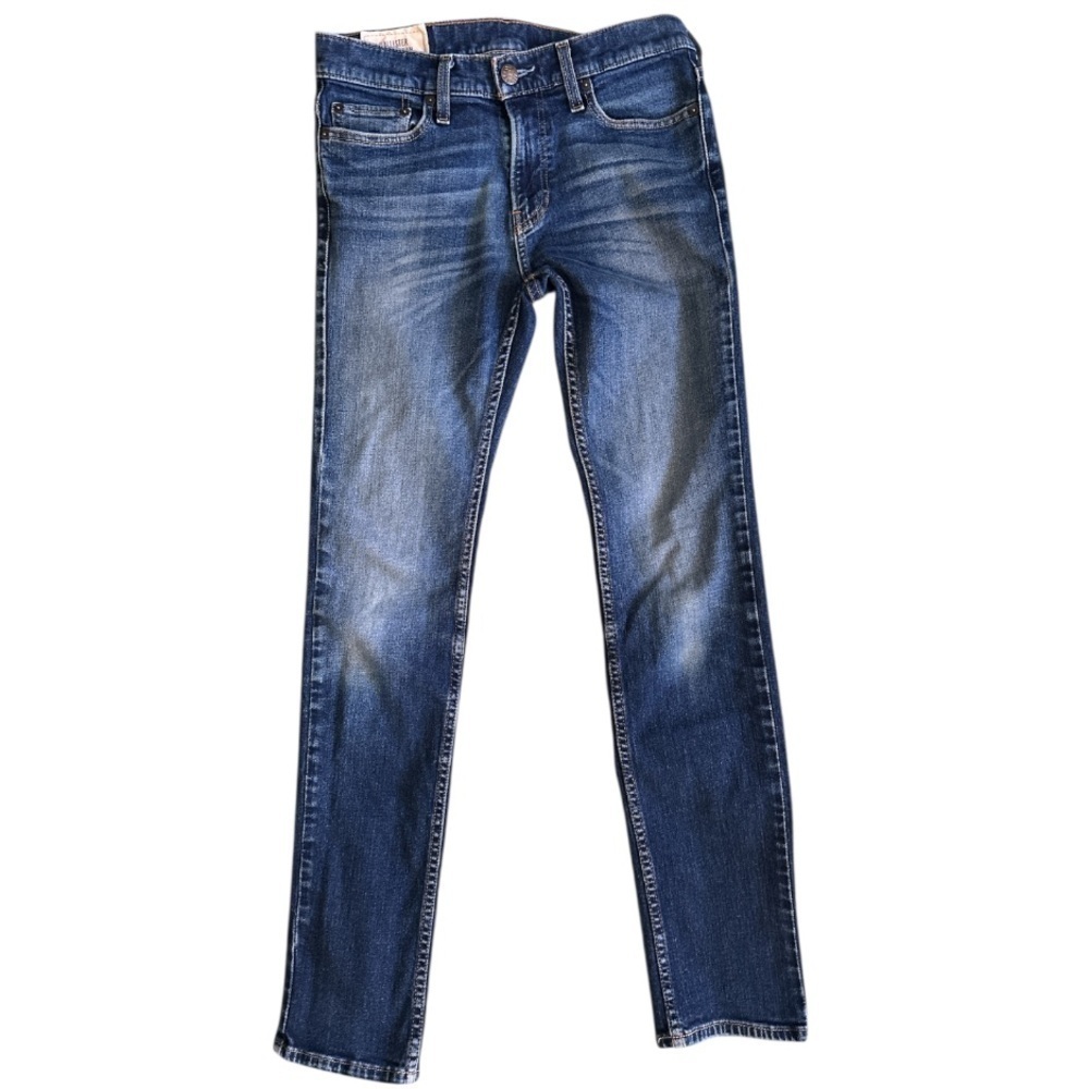 Hollister “Skinny Jean“ Men’s 5 Pocket Denim Whiskering Zipper Fly 30 X 32